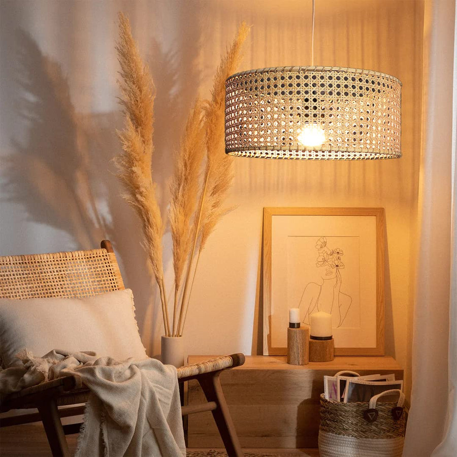 Bamboo Hanging lamp for Living Room | Rattan Pendant light | Cane ceiling light - Anat - Akway Home > Pendant Lights (Image 2