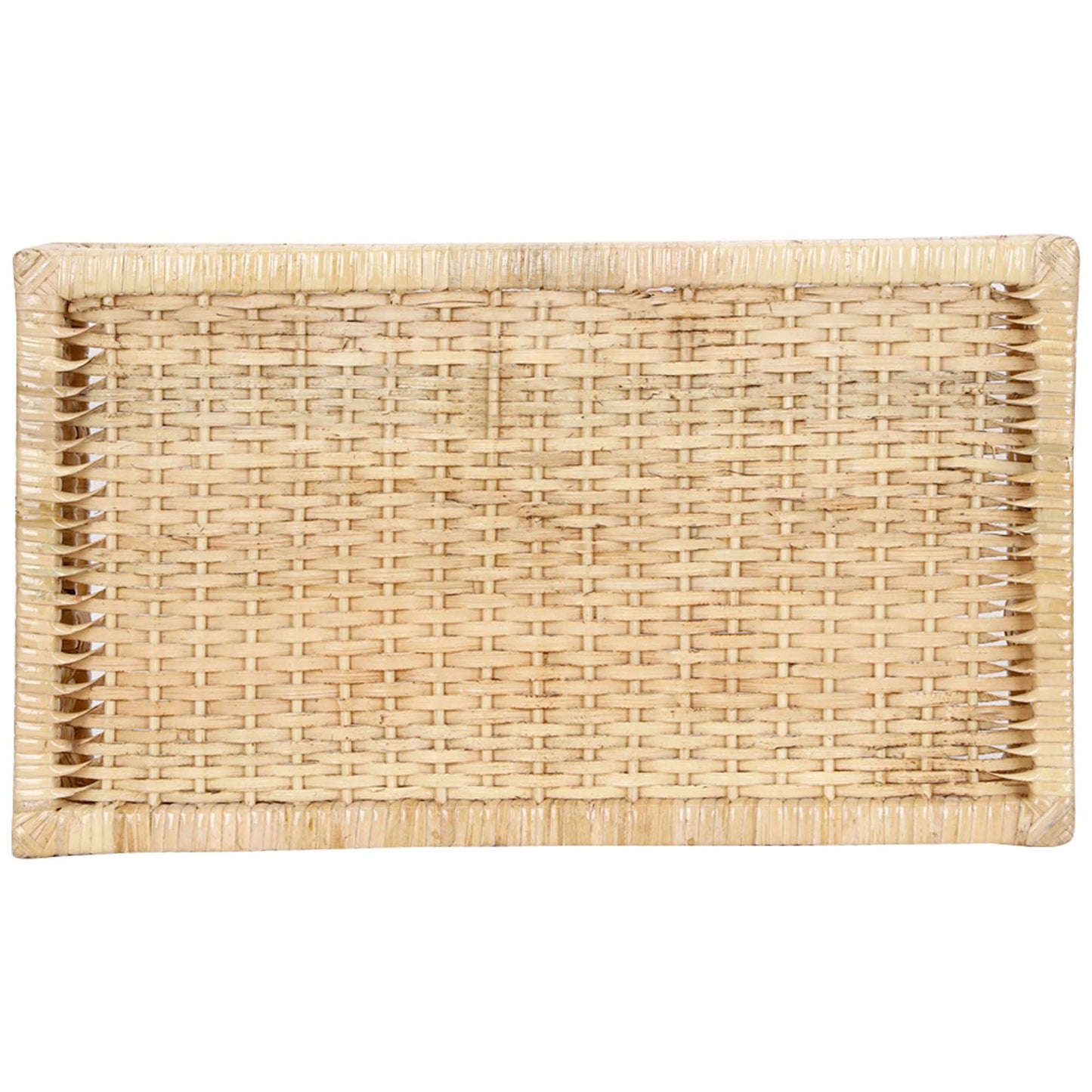 AKWAY Handmade Wicker Basket for Cloth, Storage Basket, Bin Organizer ,Bathroom Organizer Bamboo Wicker Basket (20 L x 13 W x 6 H,Rattan,Beige) - Akway