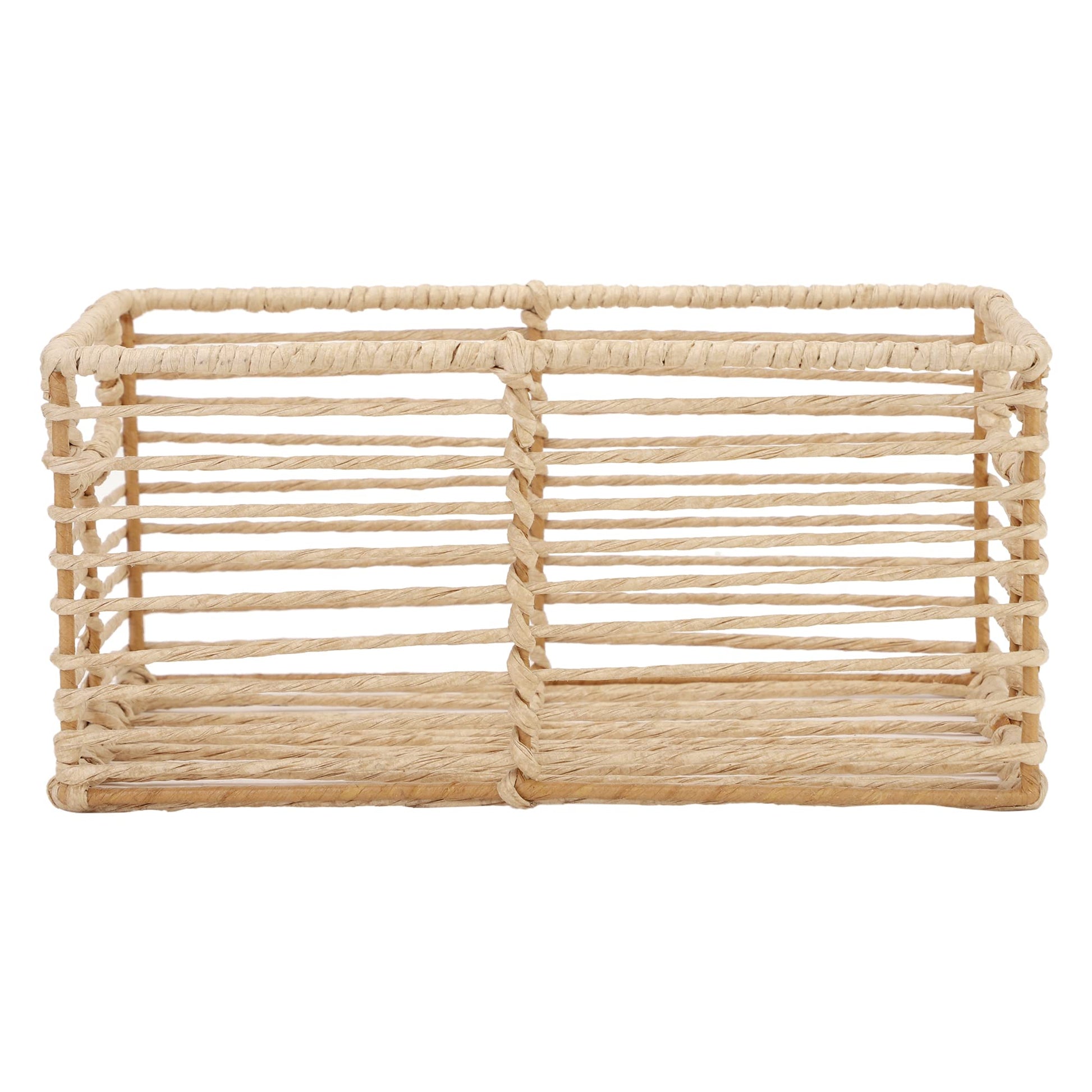 AKWAY natural wicker segrass water hyacinth kauna grass storage orgainze (12"L X 8"W X 5"H) - Akway