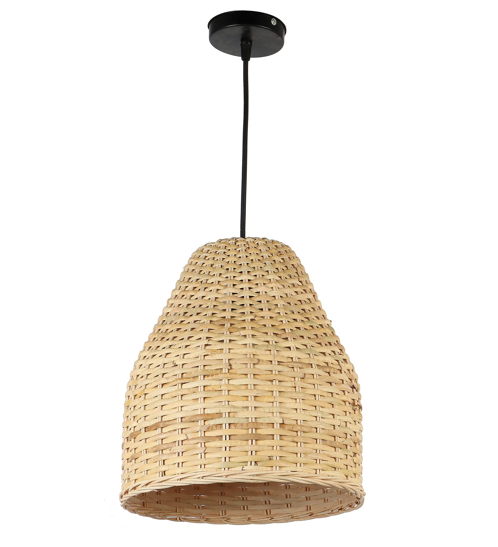 AKWAY Bamboo Hanging Light for Living Room Cane Pendant Light Rattan lamp for Hanging Bamboo Ceiling lamp for Home Decoration (8"x 8")(Set of 2) - Akway