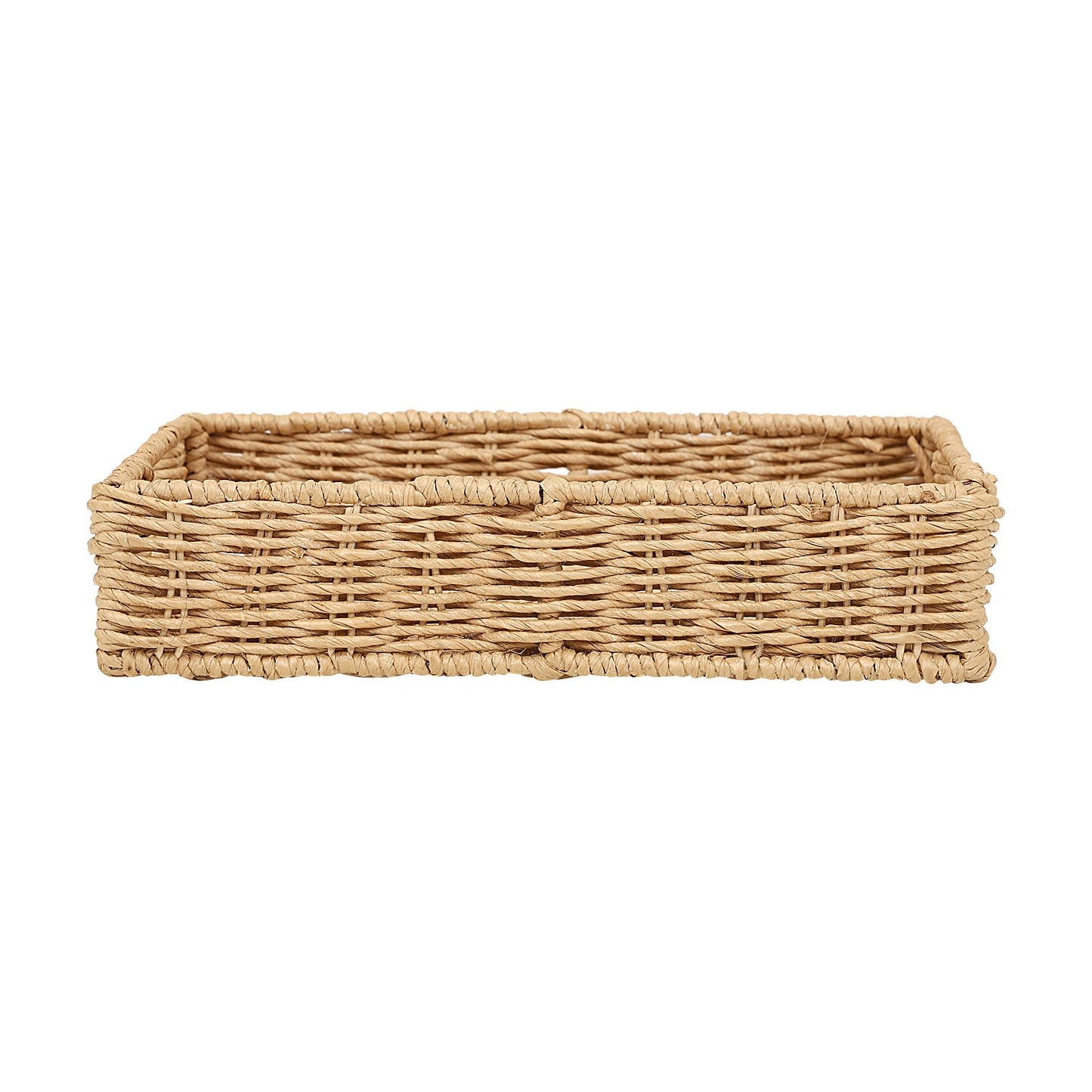 AKWAY Wicker Seagrass Water Hyacinth Kauna Grass Serving Tray Serving Tray for Home | Dining Table Decorative Trays | Serving Tray | Platter with Handles Diwali or Deepawali Gifts | 11" x 8" x 3" - Akway