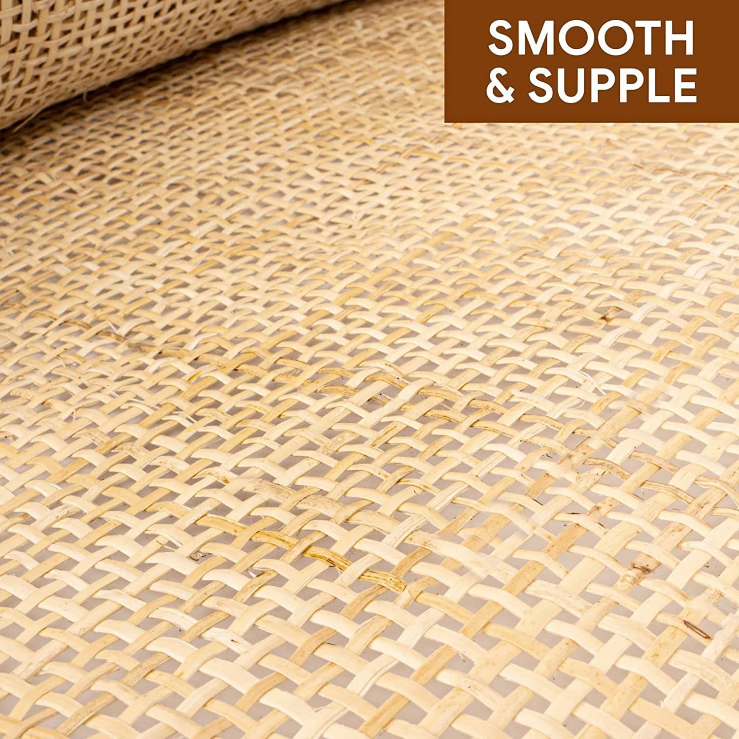 Cane webbing mesh | Rattan webbing mesh - 2 feet x 3 feet (Natural Square Shape) - Akway