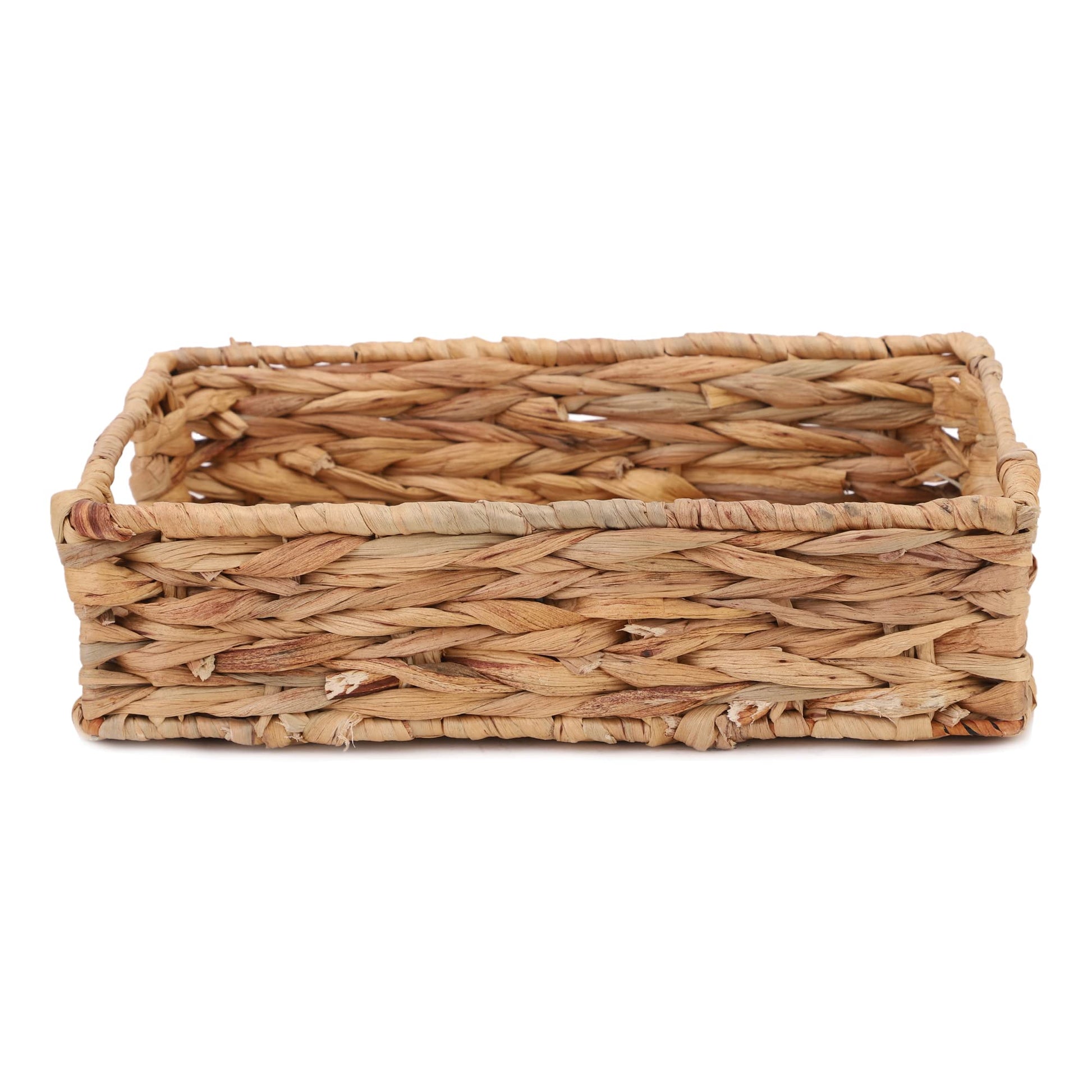 AKWAY Wicker Seagrass Water Hyacinth Kauna Grass Serving Tray Serving Tray for Home | Dining Table Decorative Trays | Serving Tray | Platter with Handles Diwali or Deepawali Gifts | 11" x 8" x 2.5"- Akway