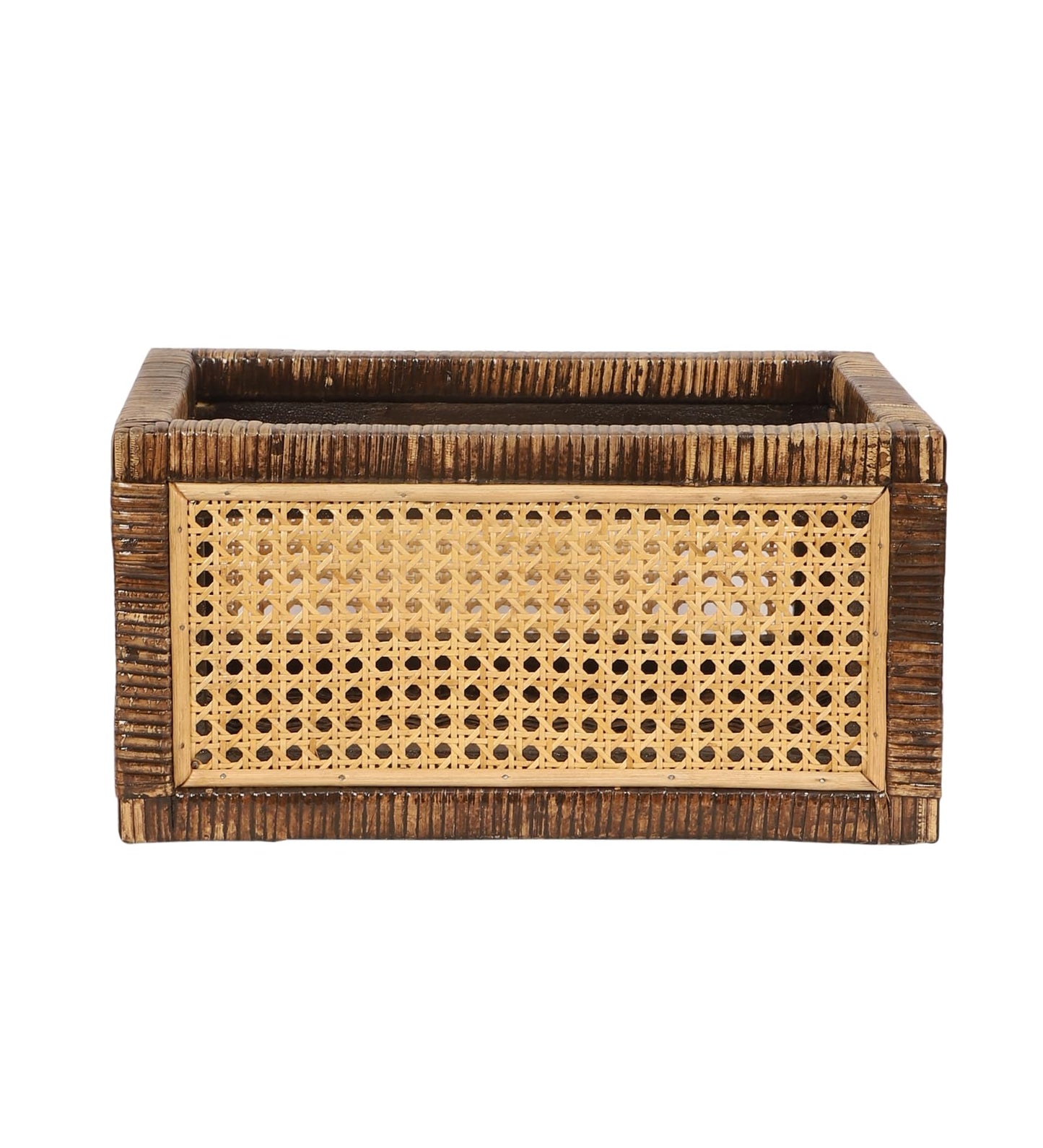 Akway Rattan cane webbing Storage basket | Wicker basket for storage organizer | Kauna Grass storage basket For Home | Kitchn Living Room - (Small, Dark Brown) - Akway