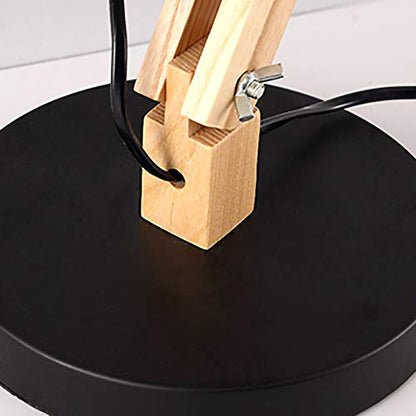 AKWAY Wood and Metal Study Lamp | Table lamp | Beside Lamp for Living Room | Bedroom | Study Table - (Bulb not Included) - Akway