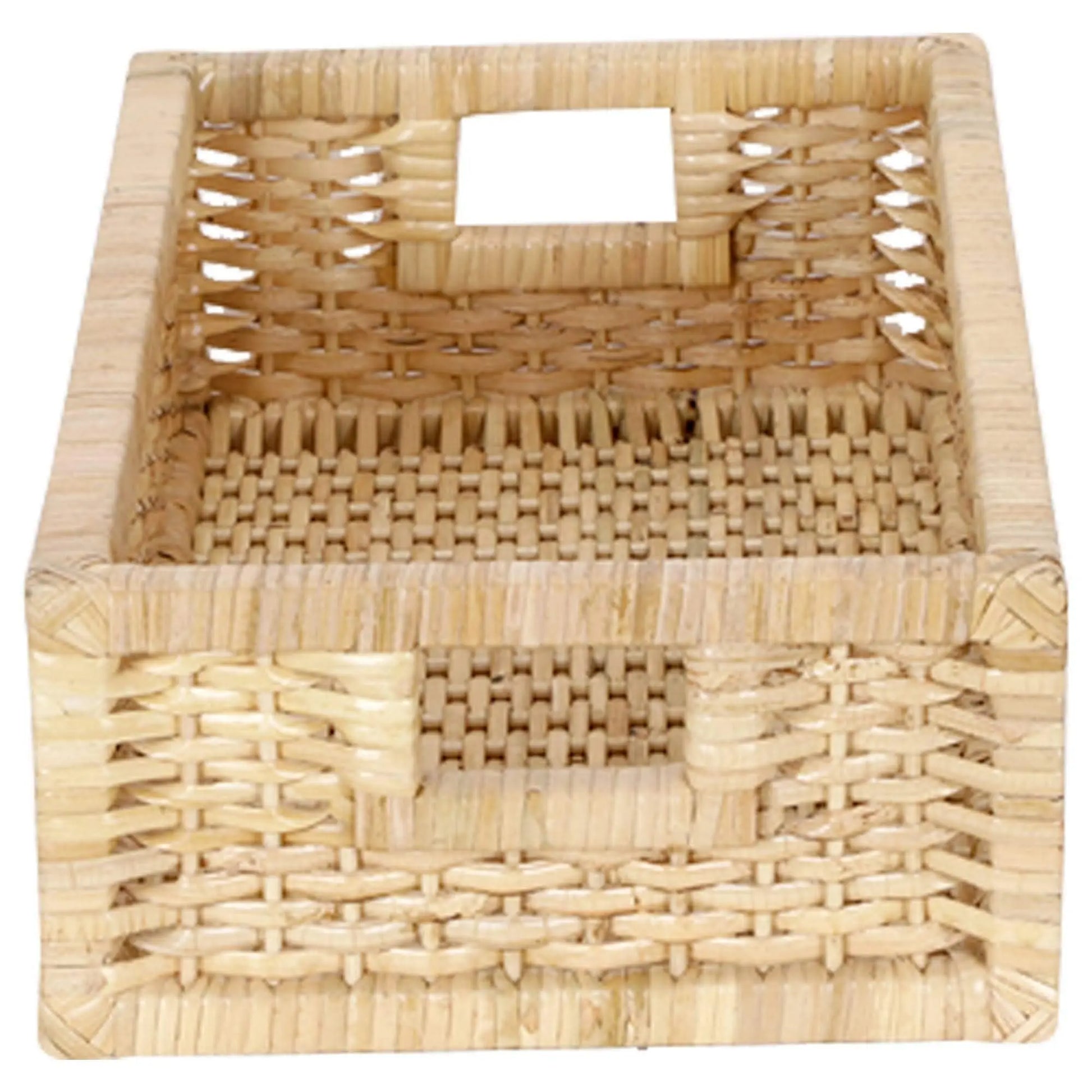 AKWAY Handmade Bamboo Storage Organizer Wicker Basket for Cloth, Toiletry, Cosmetic, Towels, Toys, Bathroom (18 x 11 x 5.5, Beige) Akway