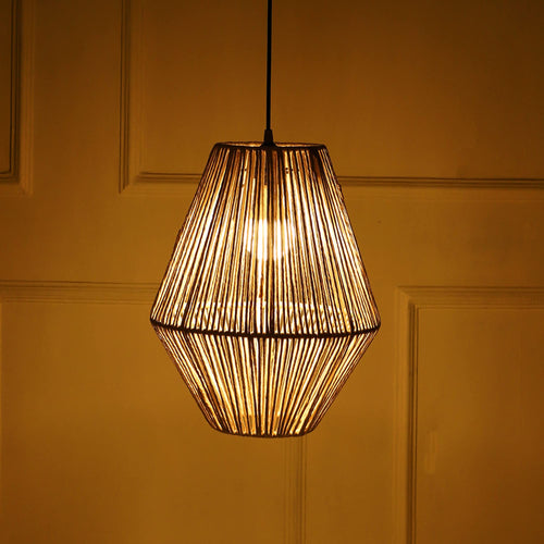 Seagrass Pendant Light for Living Room | Woven Hanging Lamp - Aksana