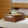 Bamboo Storage Basket 12x8x4 Inch for Home - Ahana