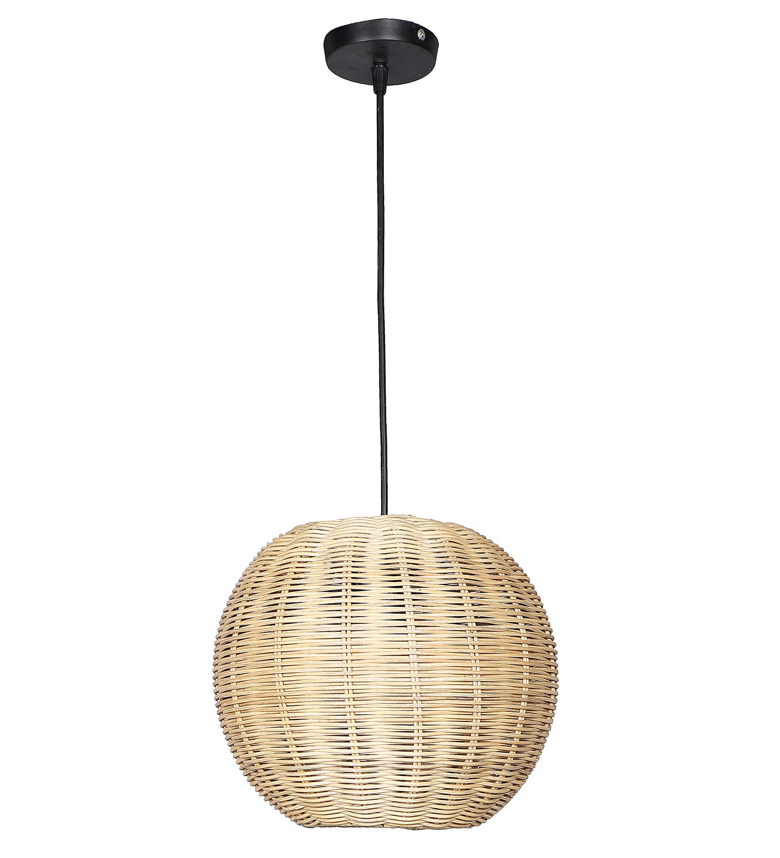 AKWAY Wicker Bamboo Cane Rattan Seagrass Kauna Grass Wicker Lamp Premium Ceiling Light/Pendant Light Handwoven - 1 Piece (8" Dia x 8'H) (Beige) (Bulb not Included) - Akway