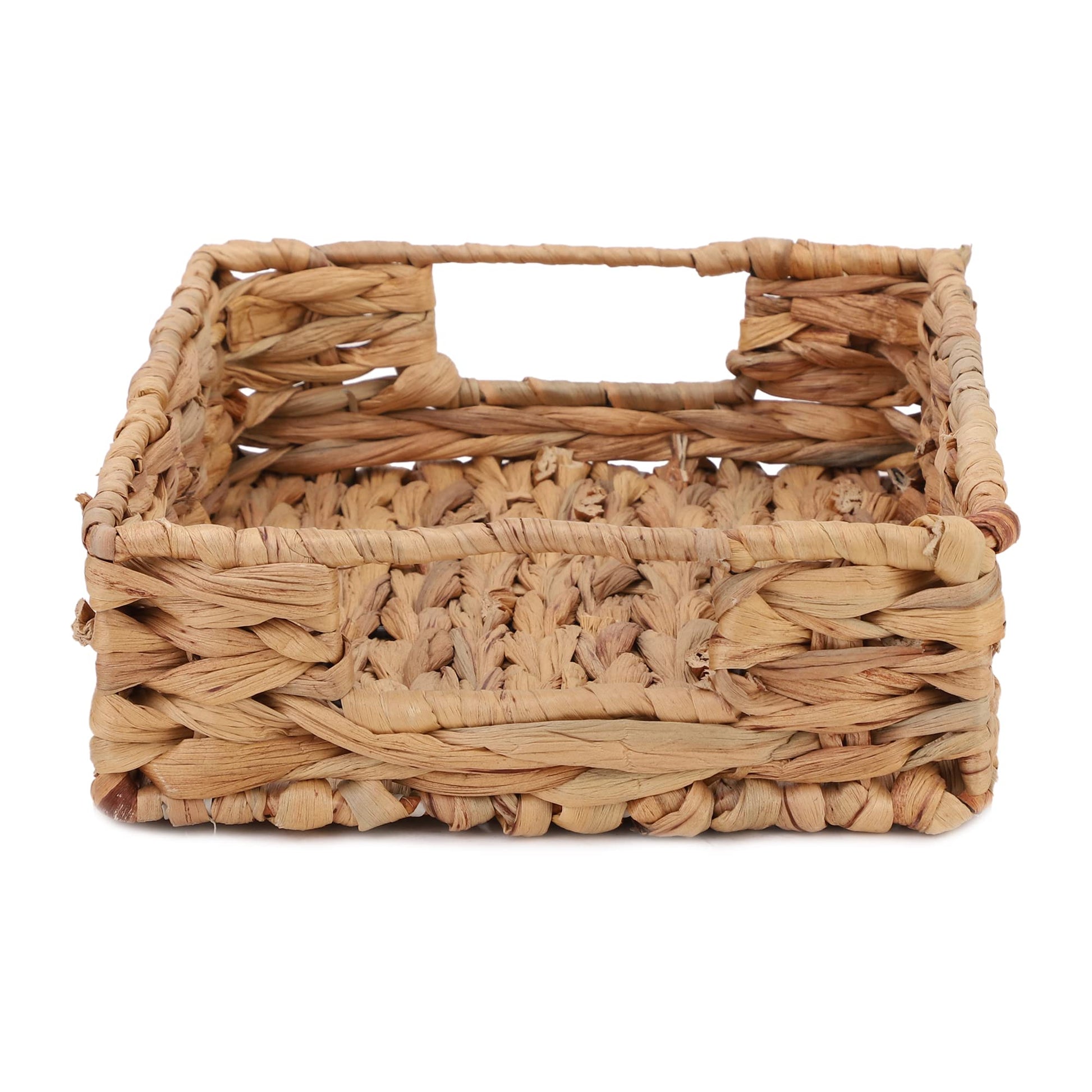 AKWAY Wicker Seagrass Water Hyacinth Kauna Grass Serving Tray Serving Tray for Home | Dining Table Decorative Trays | Serving Tray | Platter with Handles Diwali or Deepawali Gifts | 11" x 8" x 2.5"- Akway