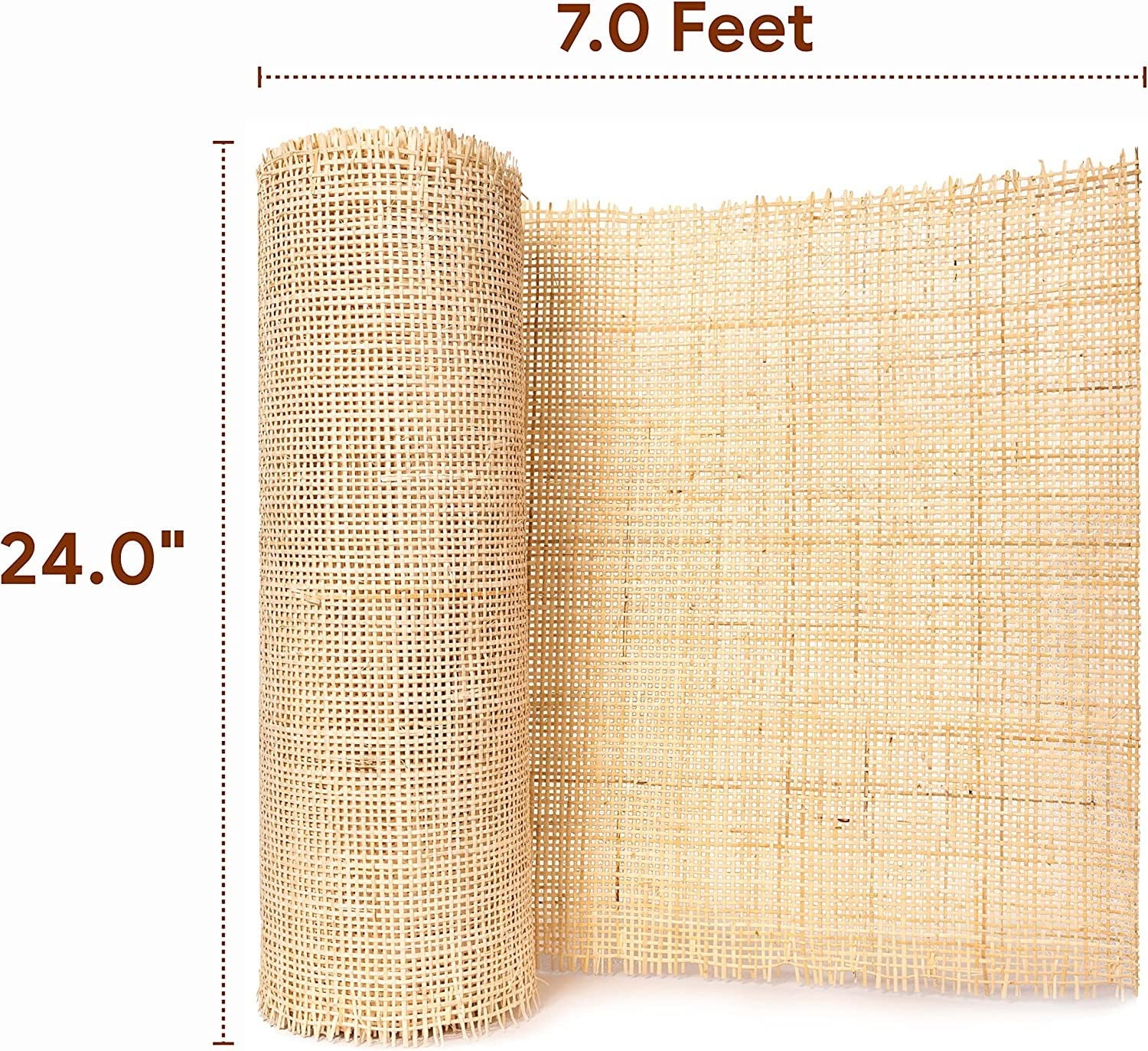 Cane webbing mesh | Rattan webbing mesh - 2 feet x 2 feet (Natural Square Shape) - Akway