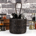 Cane Round Spoon Stand for Dining Table Dark Brown - Aarav