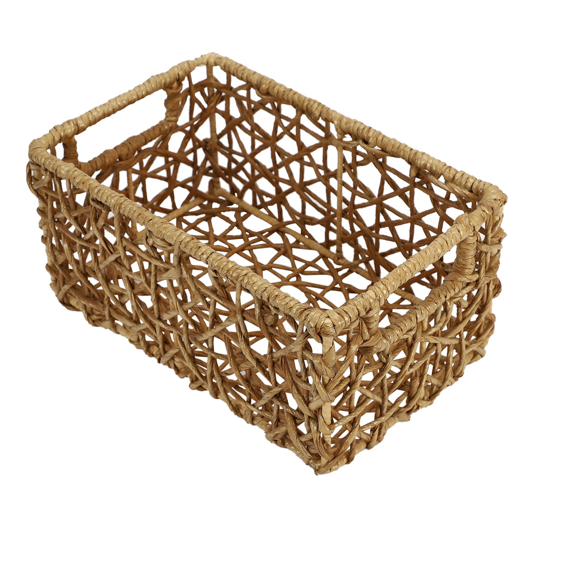 AKWAY Natural Raffia Storage Bin Basket Organizer (11 x 7 x 5) Raffia,Pack of 1 - Akway