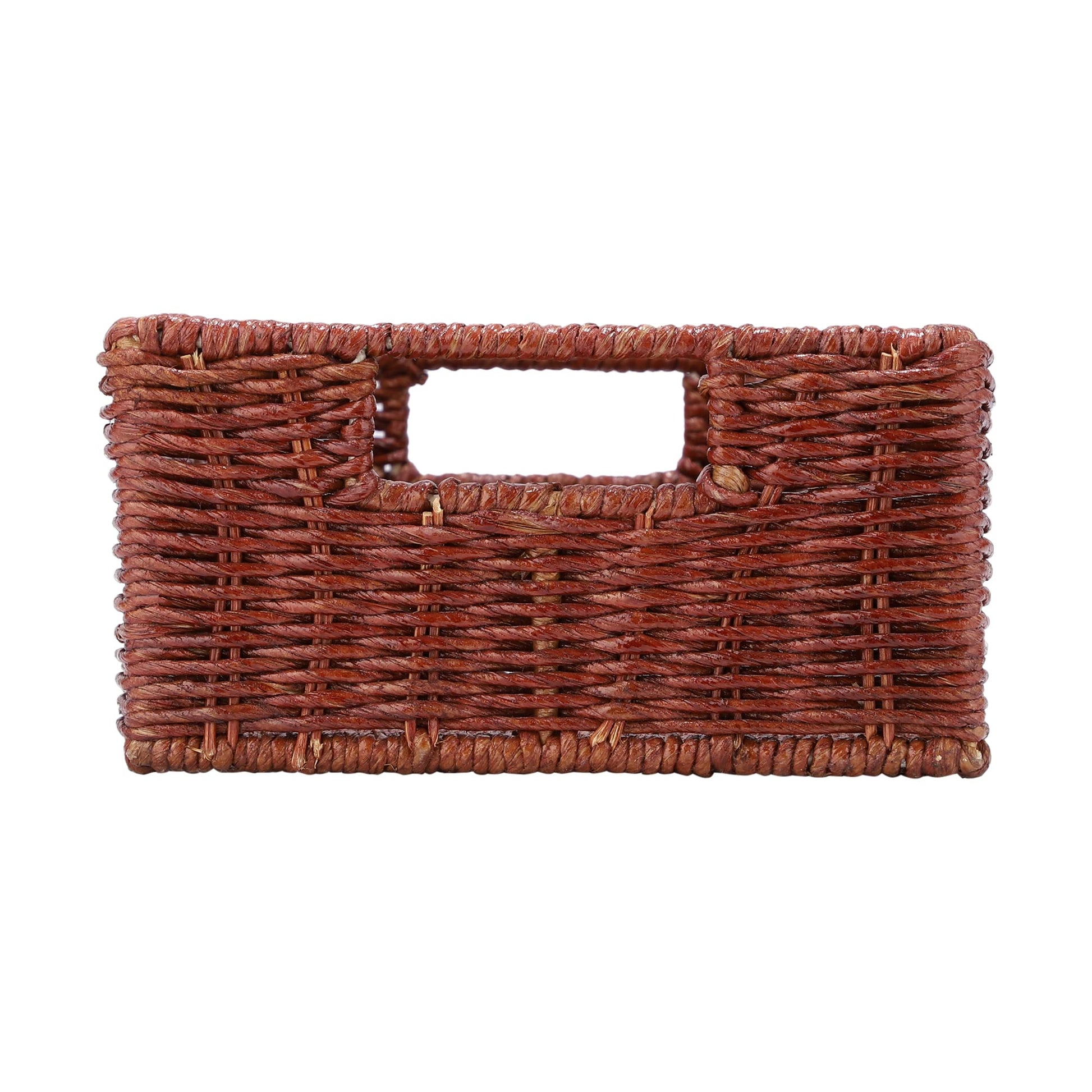 AKWAY Rattan Wicker Basket for keeping cloths, storage basket, bin organizer (16 L x 9 W x 4.5H, Brown) - Akway
