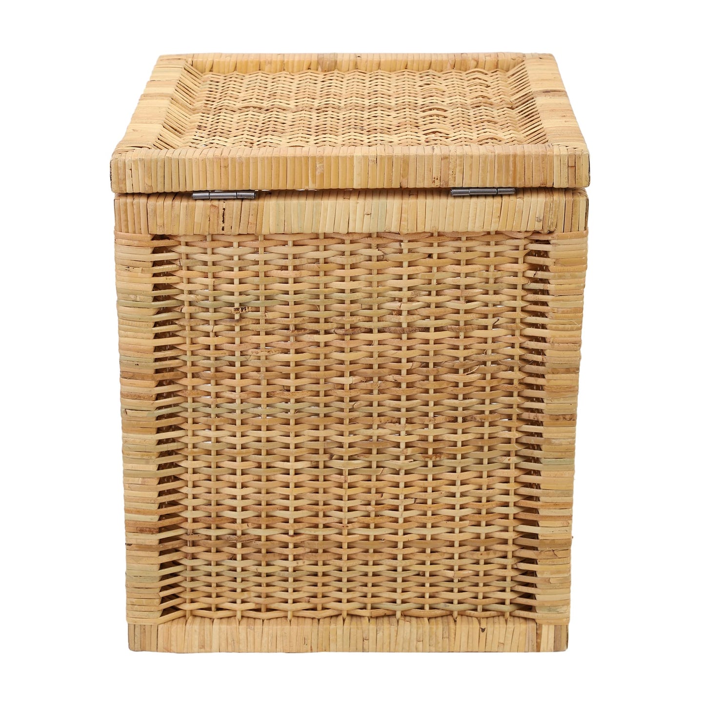 AKWAY wicker water hyacinth kauna grass bamboo cane Storage Basket with Lids | laundry hampers for bathroom wicker laundry basket storage basket(14"L x 14"W x 16"H)- Akway