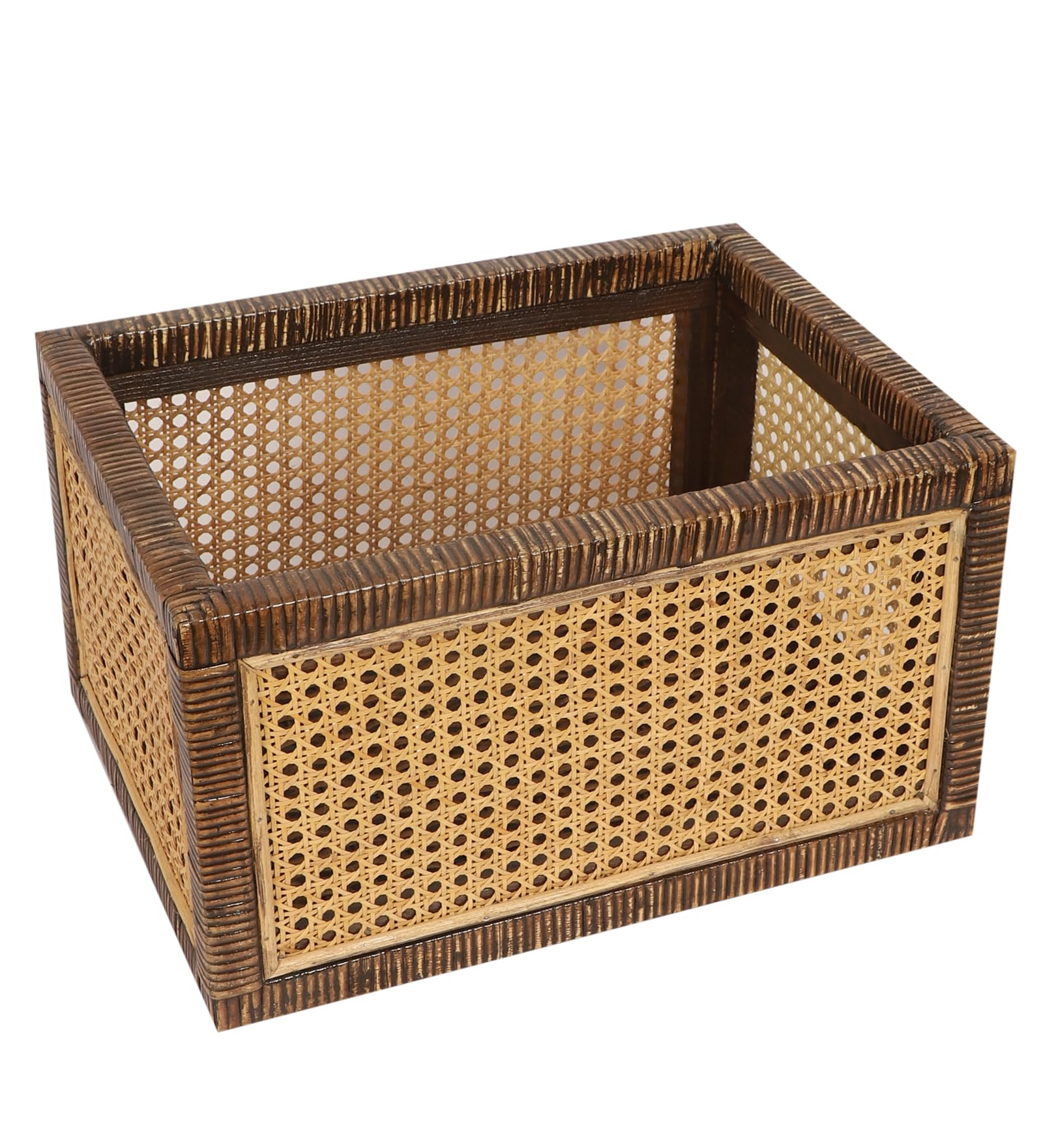 Akway Rattan cane webbing Storage basket | Wicker basket for storage organizer | Kauna Grass storage basket For Home | Kitchn Living Room - (Medium, Beige) - Akway
