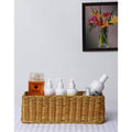 Rattan Storage Basket 14x4.5 Inch for Bathroom - Asha