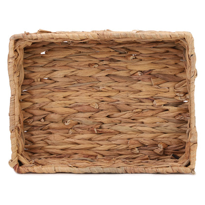 AKWAY Wicker Seagrass Water Hyacinth Kauna Grass Serving Tray Serving Tray for Home | Dining Table Decorative Trays | Serving Tray | Platter with Handles Diwali or Deepawali Gifts | 11" x 8" x 2.5"- Akway
