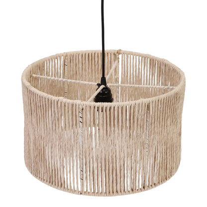 AKWAY Rattan Seagrass Paper Raffia Kauna Grass Wicker Lamp Premium Ceiling Light/Pendant Light Handwoven - 1 Piece (14" Dia x 7" H) (Beige) (Bulb not Included)- Akway