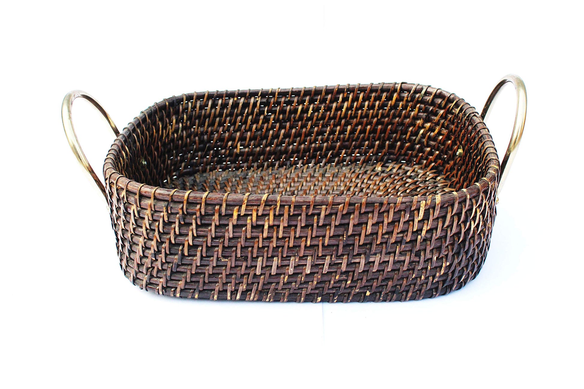 AKWAY Wicker Basket Cloth Storage Basket Bin Organizer for Toiletry Cosmetic Towels Toys Bathroom Organizer bamboo basket(Nat