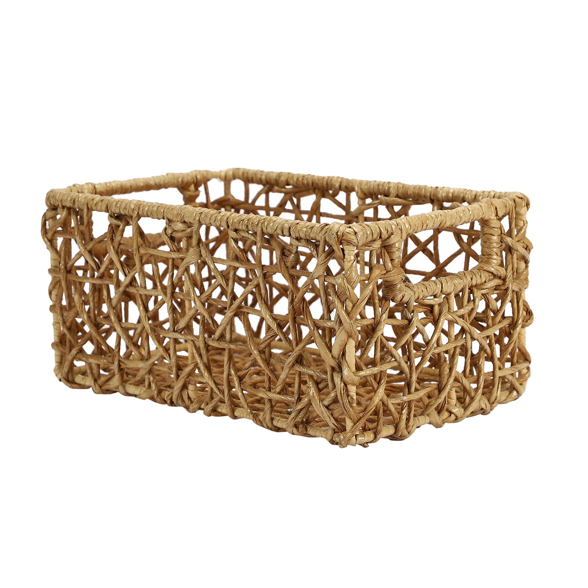 AKWAY Natural Raffia Storage Bin Basket Organizer (11 x 7 x 5) Raffia,Pack of 1 - Akway