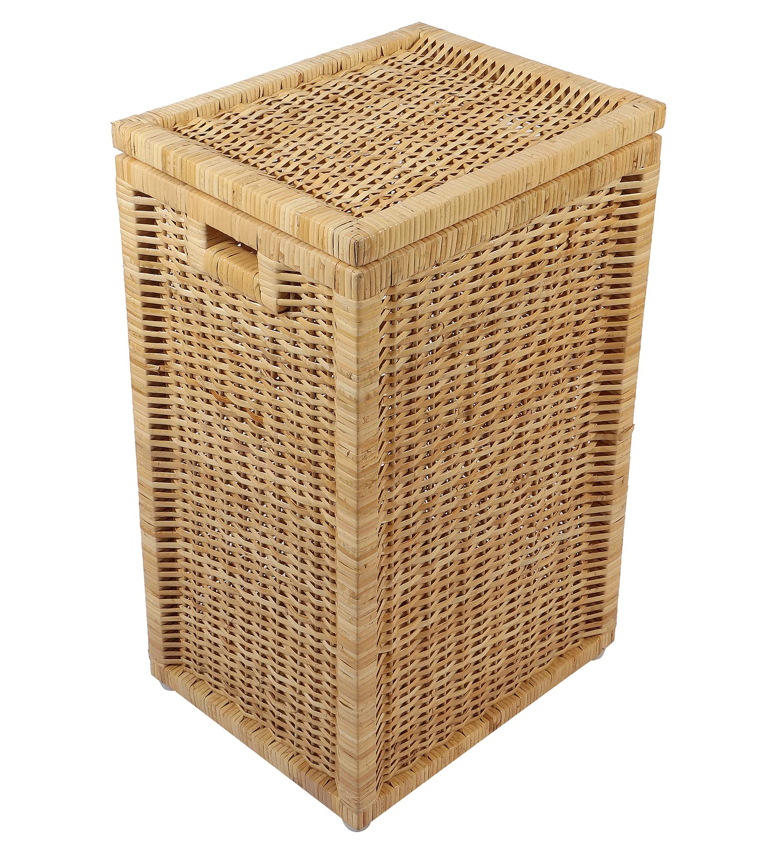 AKWAY wicker water hyacinth kauna grass bamboo cane Storage Basket with Lids | laundry hampers for bathroom wicker laundry basket storage basket(14"L x 18"W x 22"H) - Akway