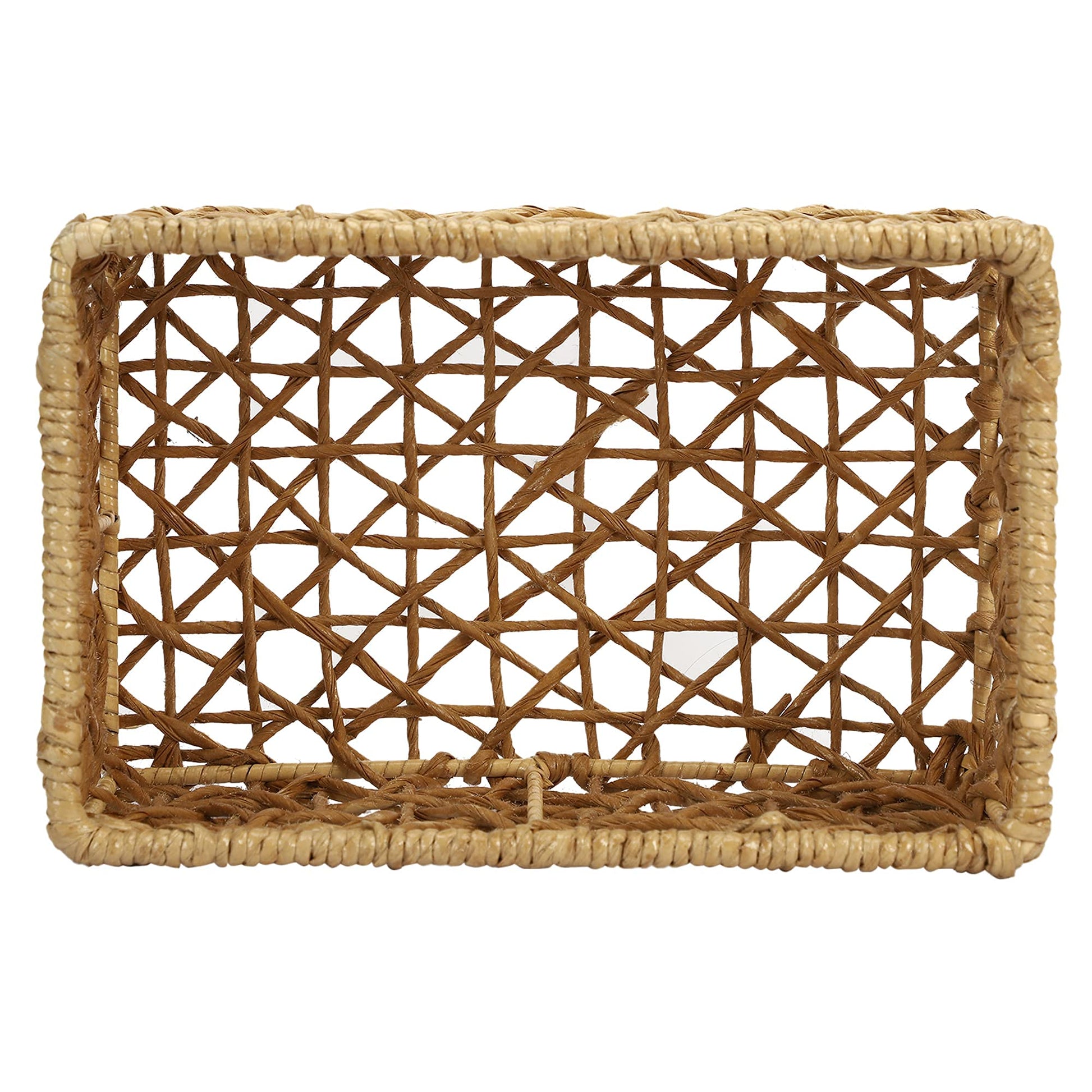 AKWAY Natural Raffia Storage Bin Basket Organizer (11 x 7 x 5) Raffia,Pack of 1 - Akway