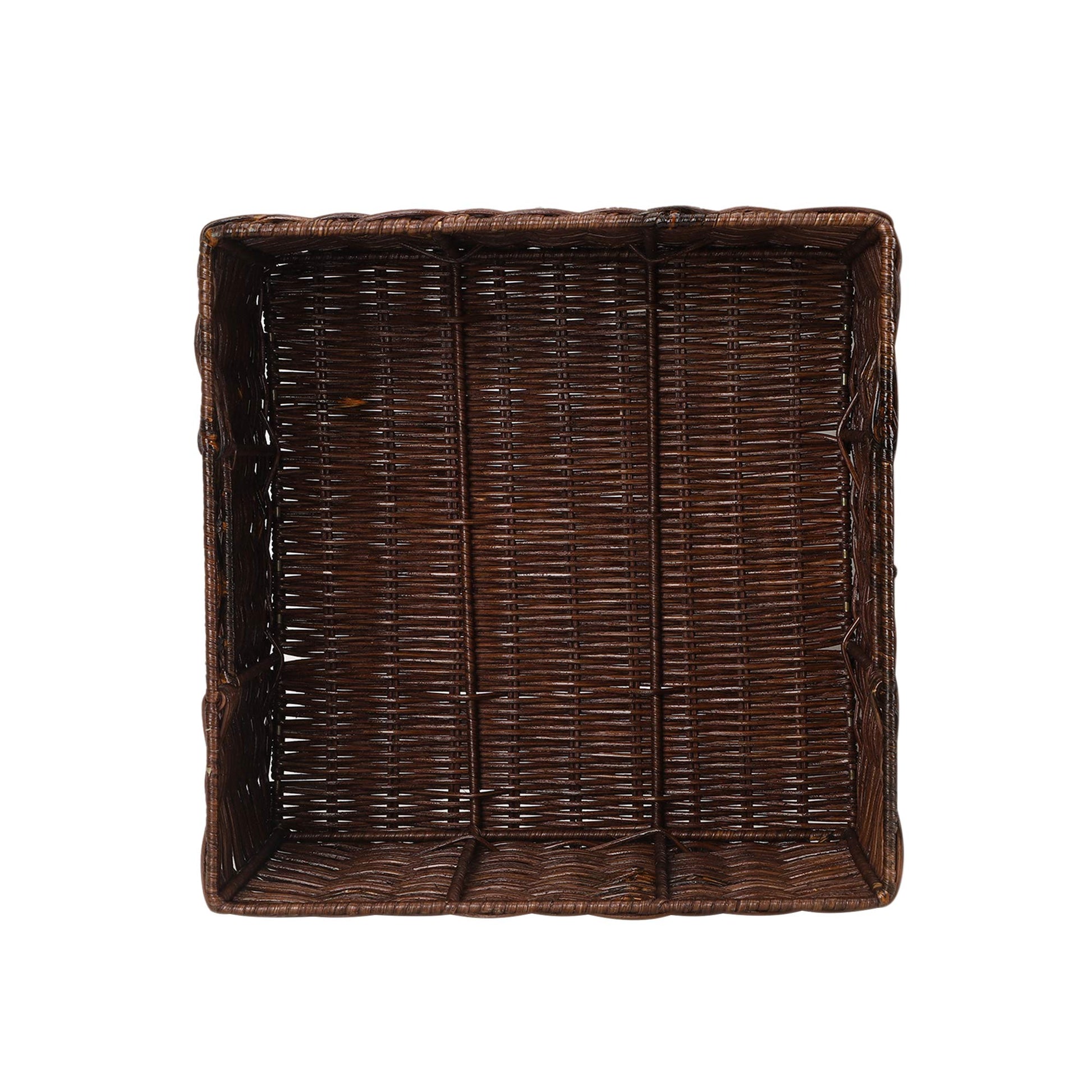 AKWAY Handcrafted Wicker Storage Container Basket with Handles for Toiletry Cosmetic, Towels, Toys, Bathroom, Bedroom, Wardrobe (Antique Black) - Akway