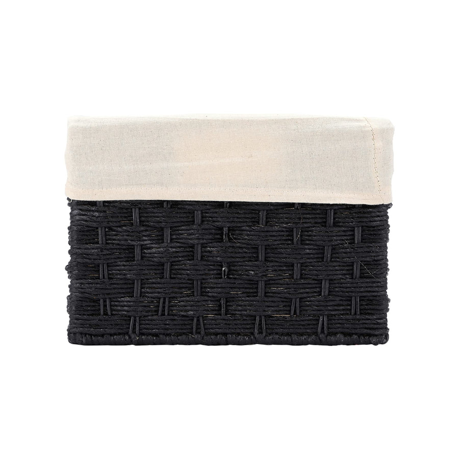 AKWAY Handcrafted Rectangular Bamboo Wicker Basket Organizer (Antique Black, 15 x 10 x 7,Rattan,Pack of 1) - Akway Home Impro