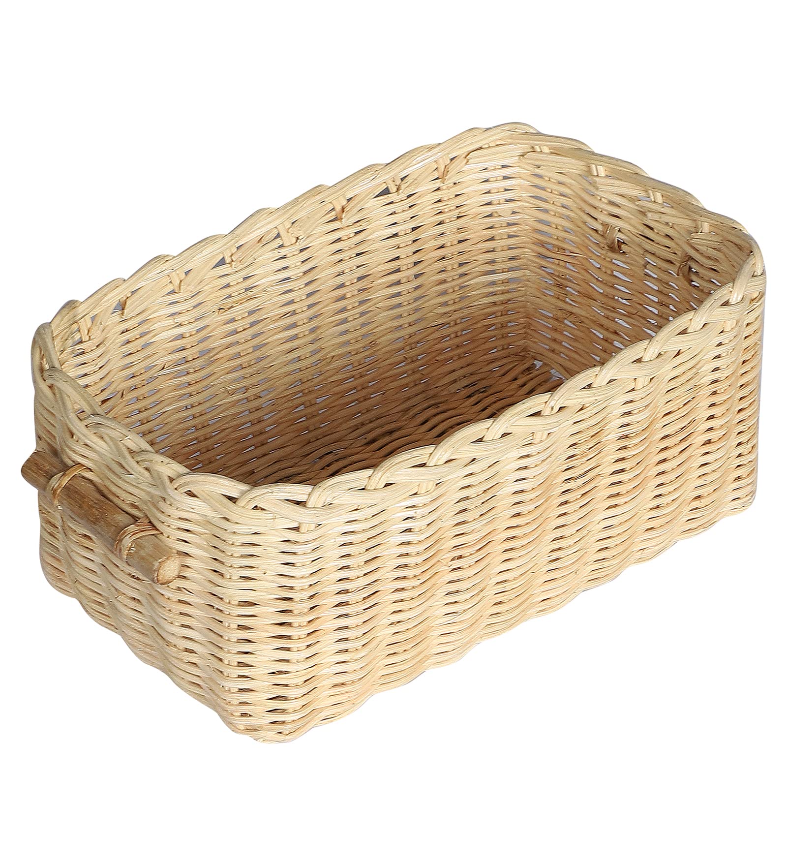 AKWAY Wicker Seagrass Water Hyacinth Kauna Grass Serving Tray Serving Tray for Home | Dining Table Decorative Trays | Serving Tray | Platter with Handles Diwali or Deepawali Gifts | 9" x 5" x 3.5" - Akway