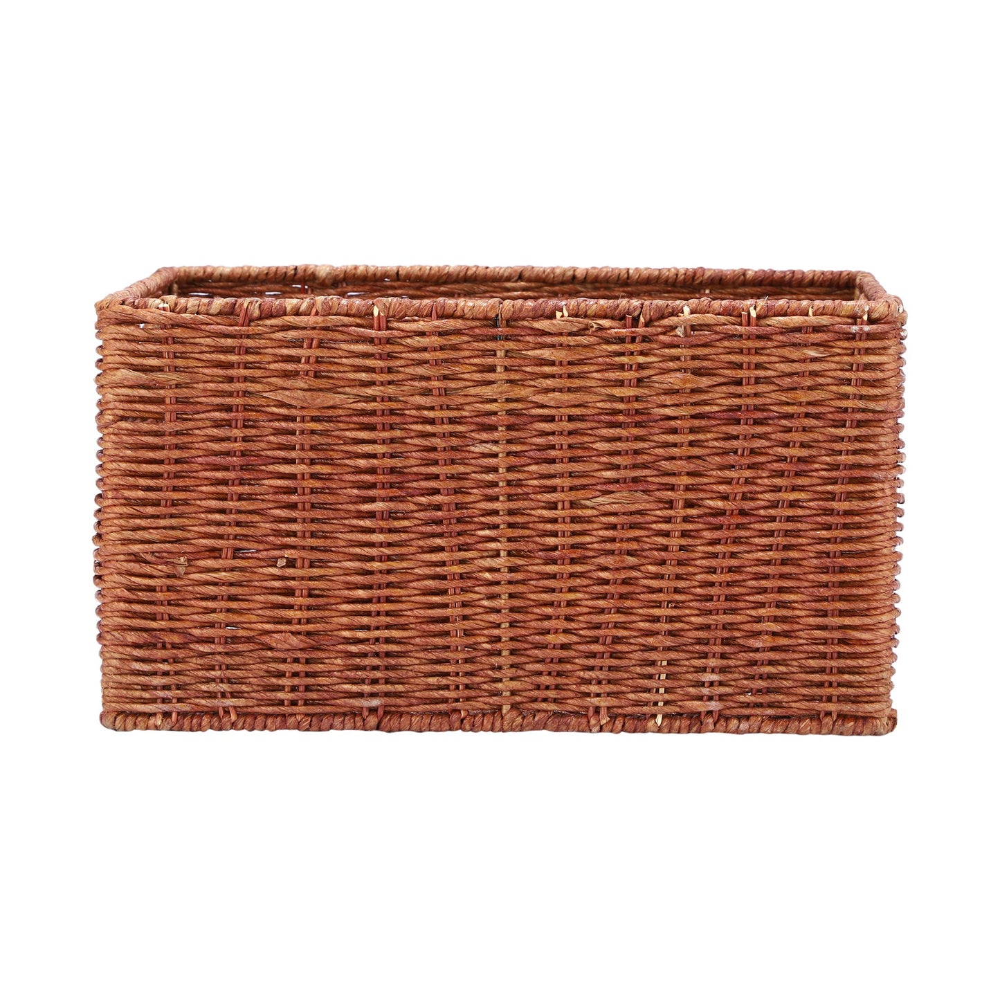 AKWAY Wicker basket for cloths, Bamboo Storage Basket, Cane Basket Bin Organizer (14" L x 11" W x 8" H, Beige)(Cane/Rattan) - Akway