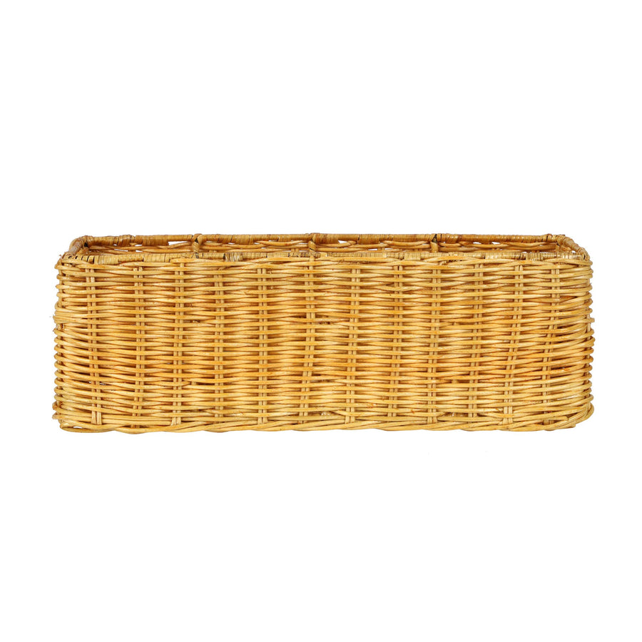 AKWAY Handmade Basket Bathroom Vanity Tray, Kitchen Counter top Storage Shelf Coffee Table Decorative Tray Cosmetic Organizer