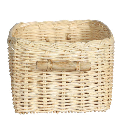 AKWAY Wicker Seagrass Water Hyacinth Kauna Grass Serving Tray Serving Tray for Home | Dining Table Decorative Trays | Serving Tray | Platter with Handles Diwali or Deepawali Gifts | 9" x 5" x 3.5" - Akway