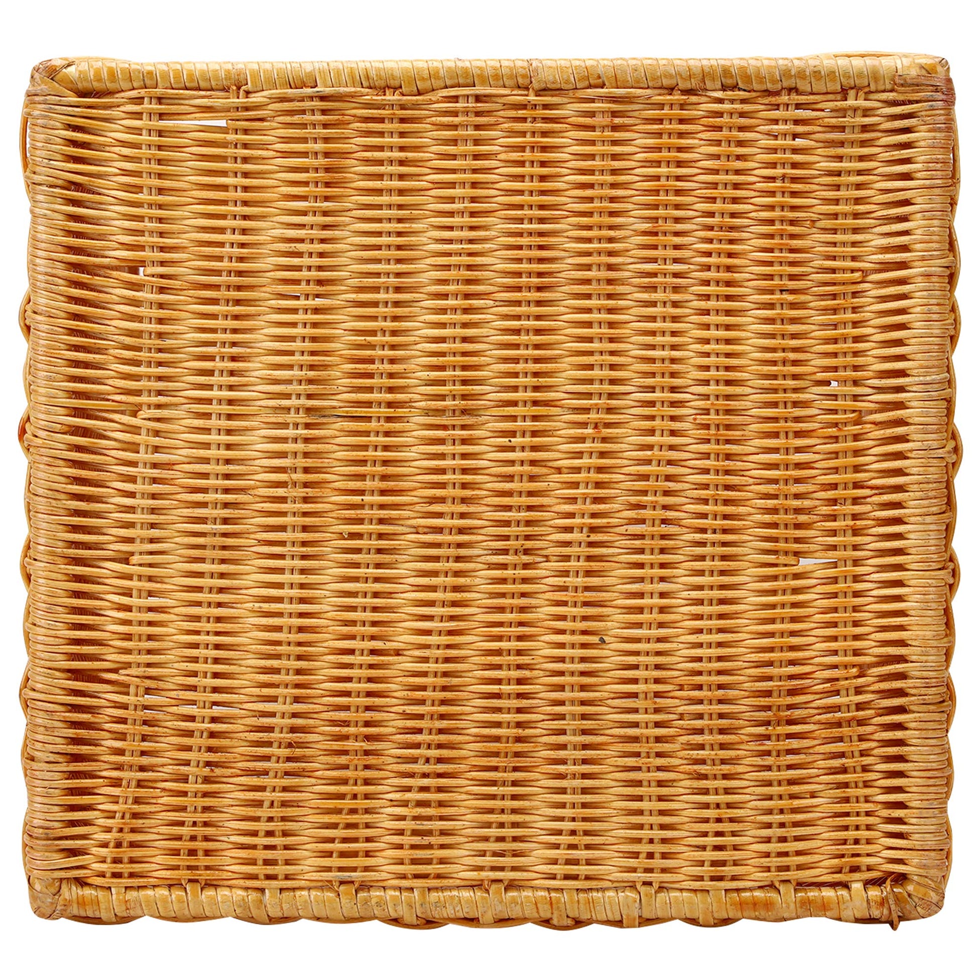 AKWAY Wicker wardrobe basket for storage, cloths, newspapers, photos or other memorabilia (12.5" W x 13.5" L x 12.5" H, Teak Wood (Glossy Finish)) - Akway