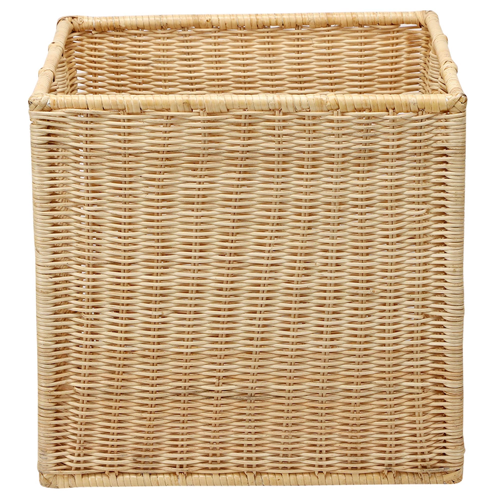 AKWAY Wicker wardrobe basket for storage, cloths, newspapers, photos or other memorabilia (12.5" W x 13.5" L x 12.5" H, Beige (Glossy Finish)) - Akway