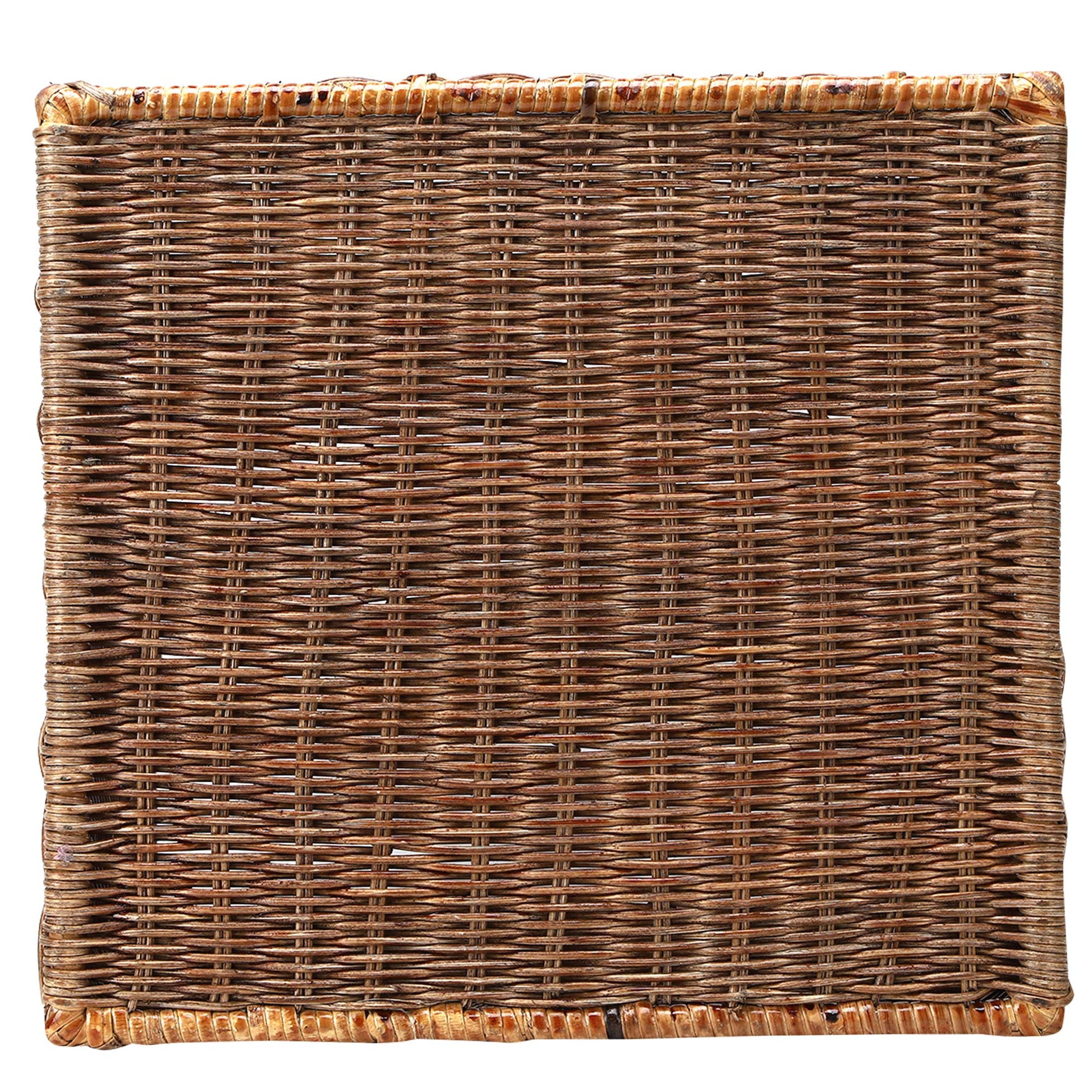 AKWAY Wicker wardrobe basket for storage, cloths, newspapers, photos or other memorabilia (12.5" W x 13.5" L x 12.5" H, Dark Brown (Glossy Finish)) - Akway