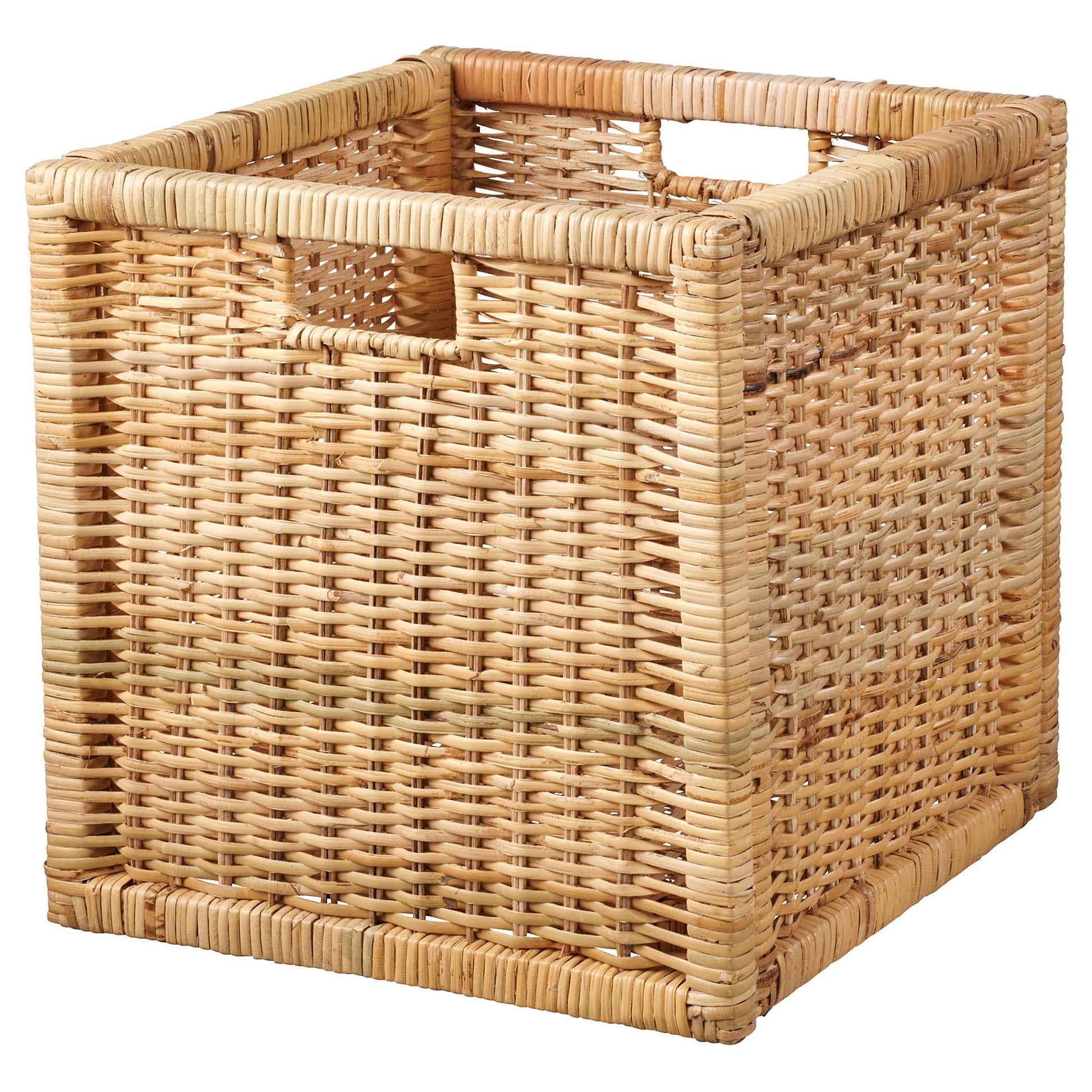 AKWAY Wicker wardrobe basket for storage, cloths, newspapers, photos, toys, plants or other memorabilia, 12.5 x 13.5 x 12.5 Inch, Beige (12.5W x 13.5L x 12.5H, Beige)- Akway